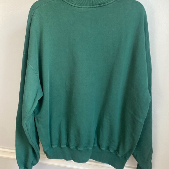 DROLE DE MONSIEUR GREEN PULLOVER KANGAROO POCKET CREWNECK SWEATSHIRT GREEN SMALL - Picture 5 of 5